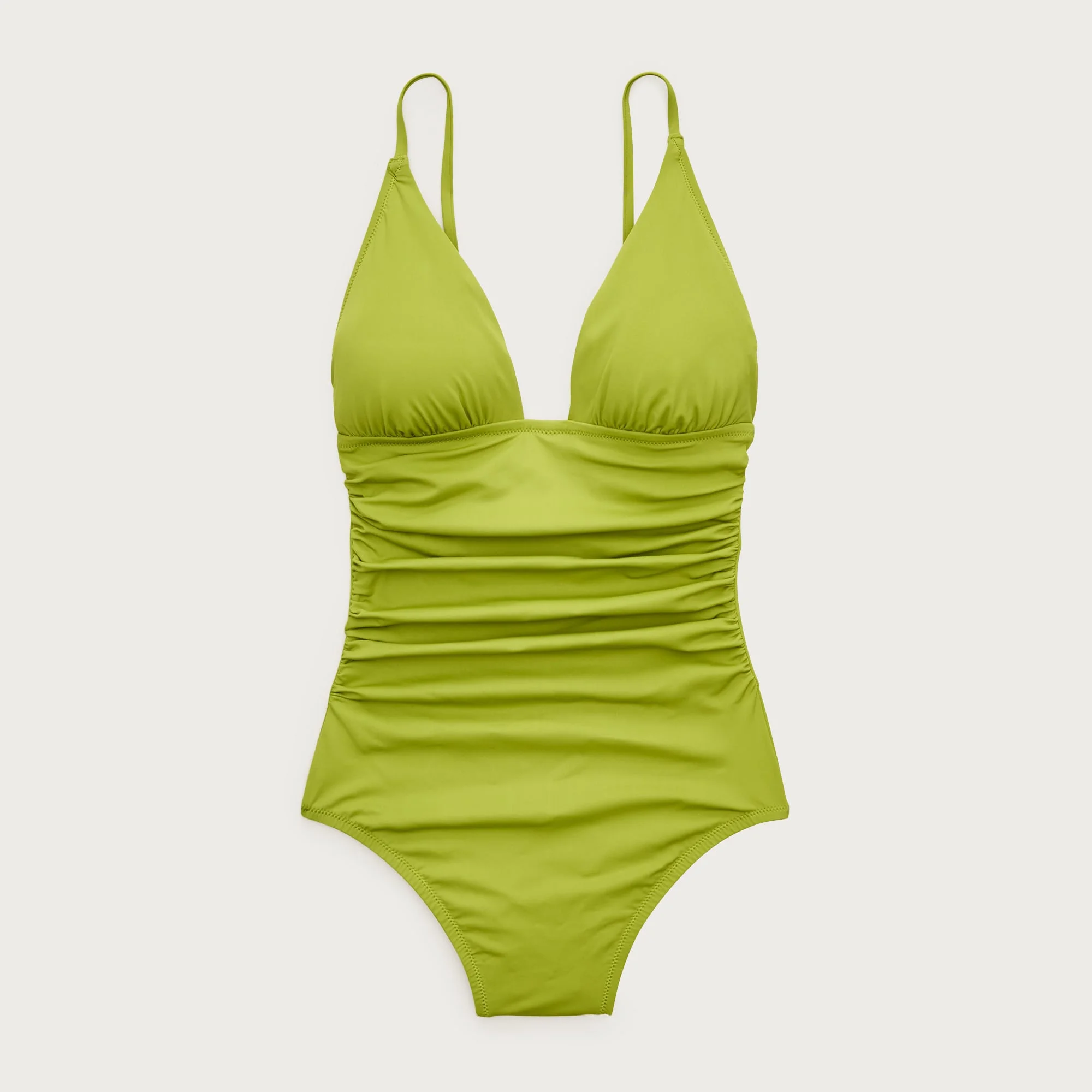 Ruched V-neck one-piece - 1
