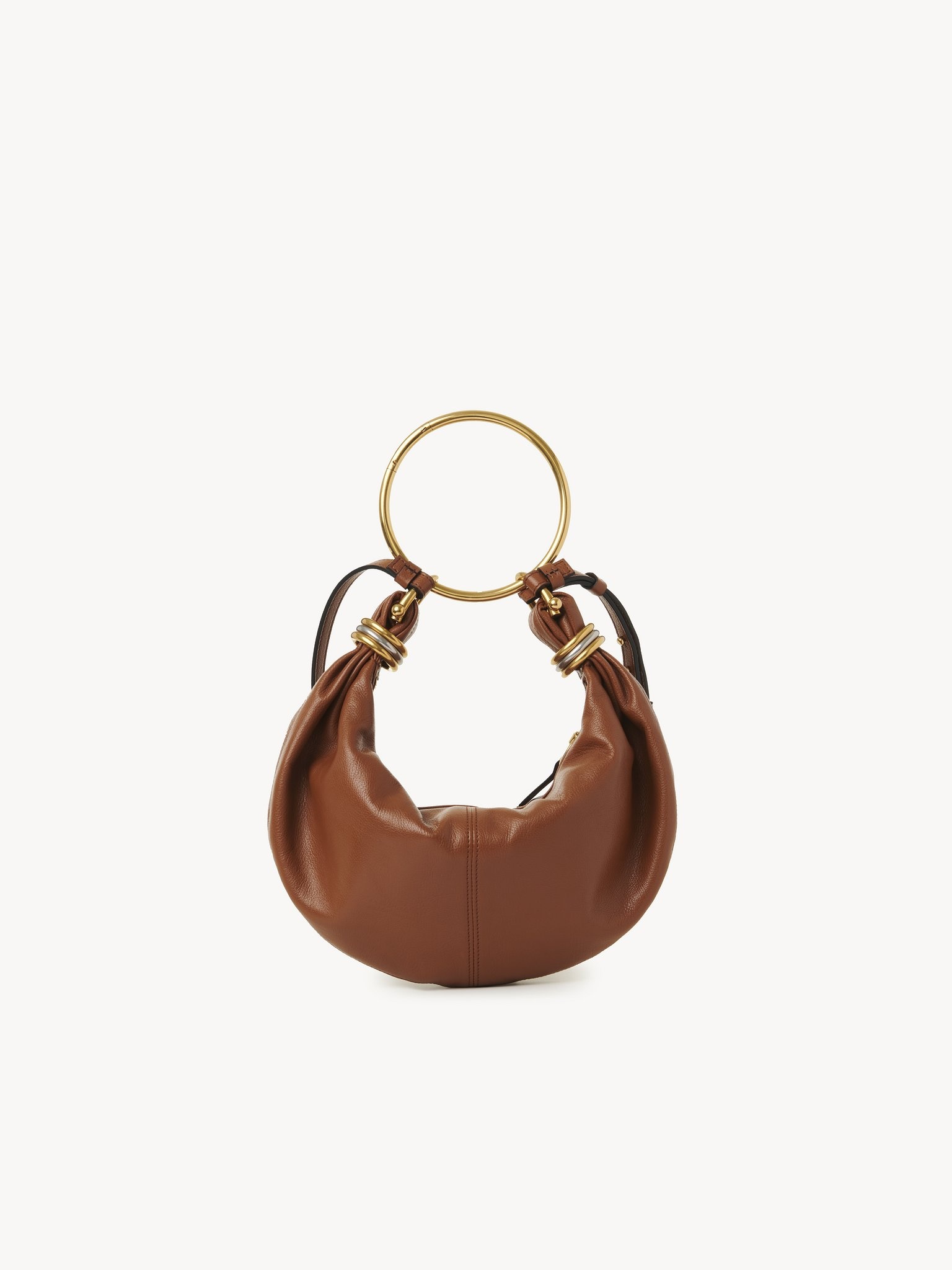 SMALL BRACELET HOBO BAG IN GRAINED LEATHER - 4