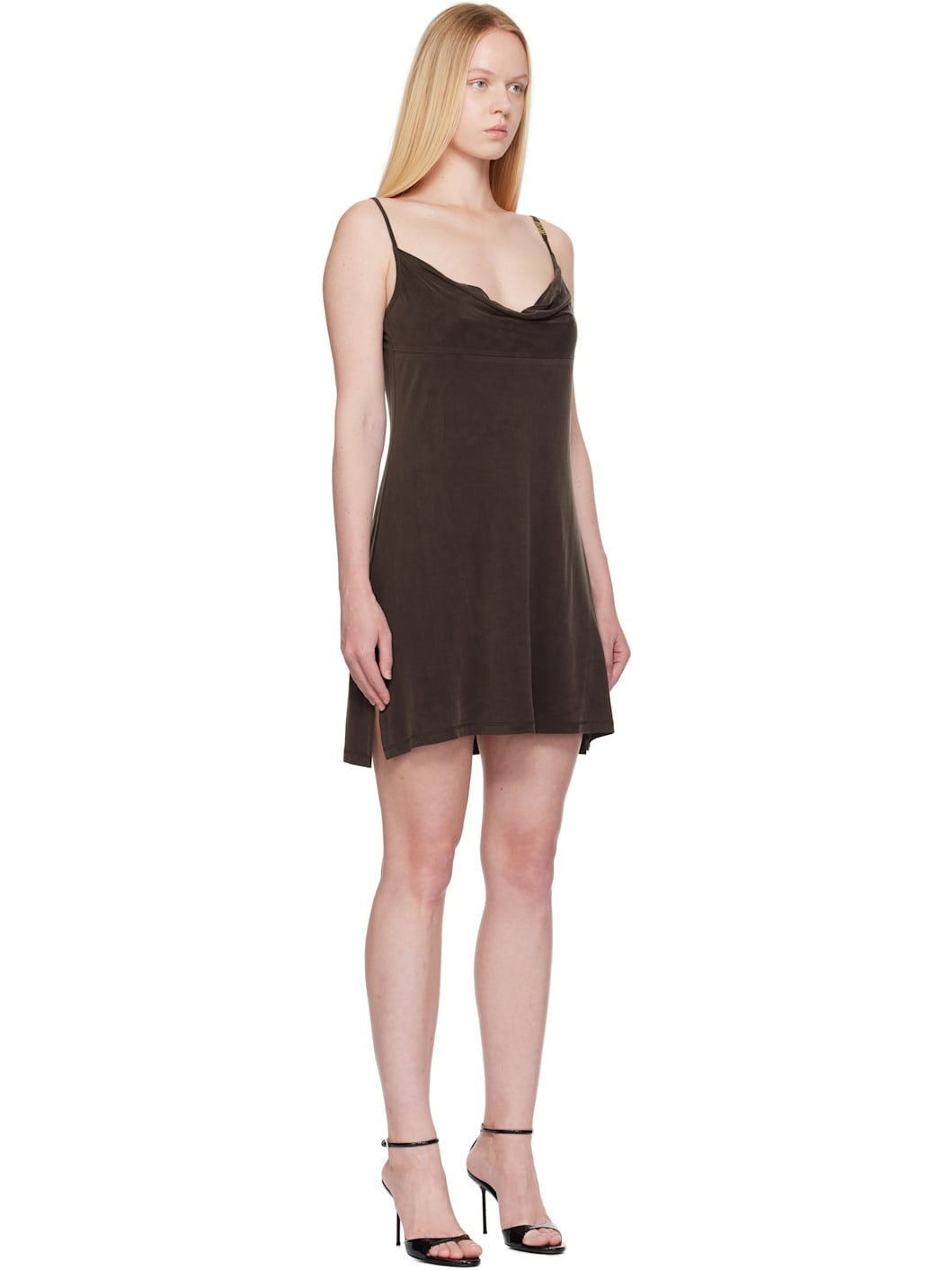 Brown Cupro Midi Dress - 2