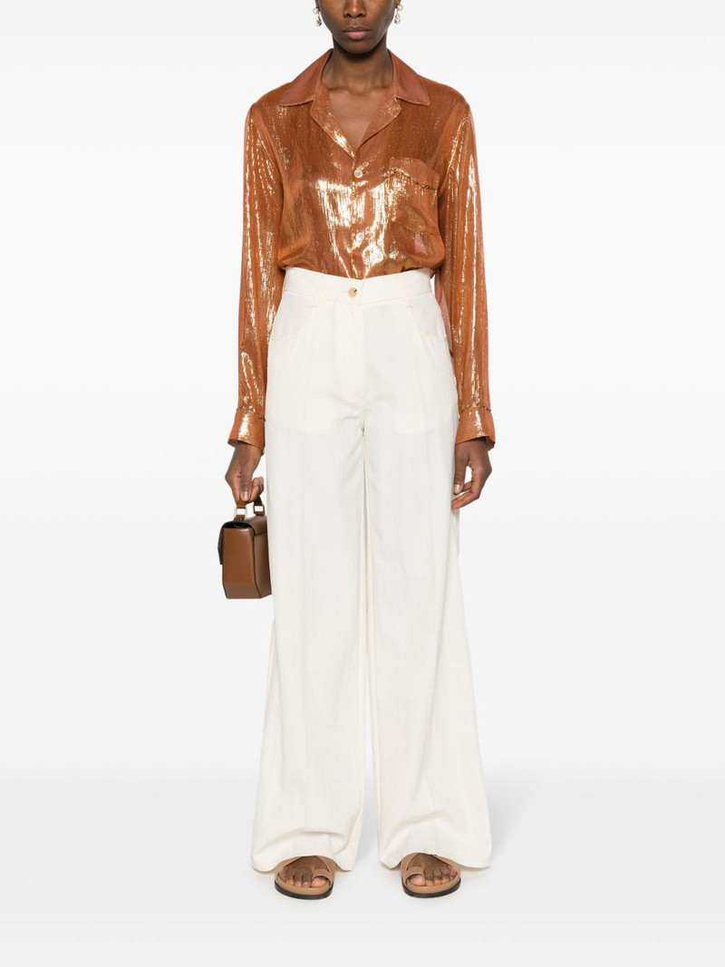 forte_forte metallic silk-blend shirt outlook