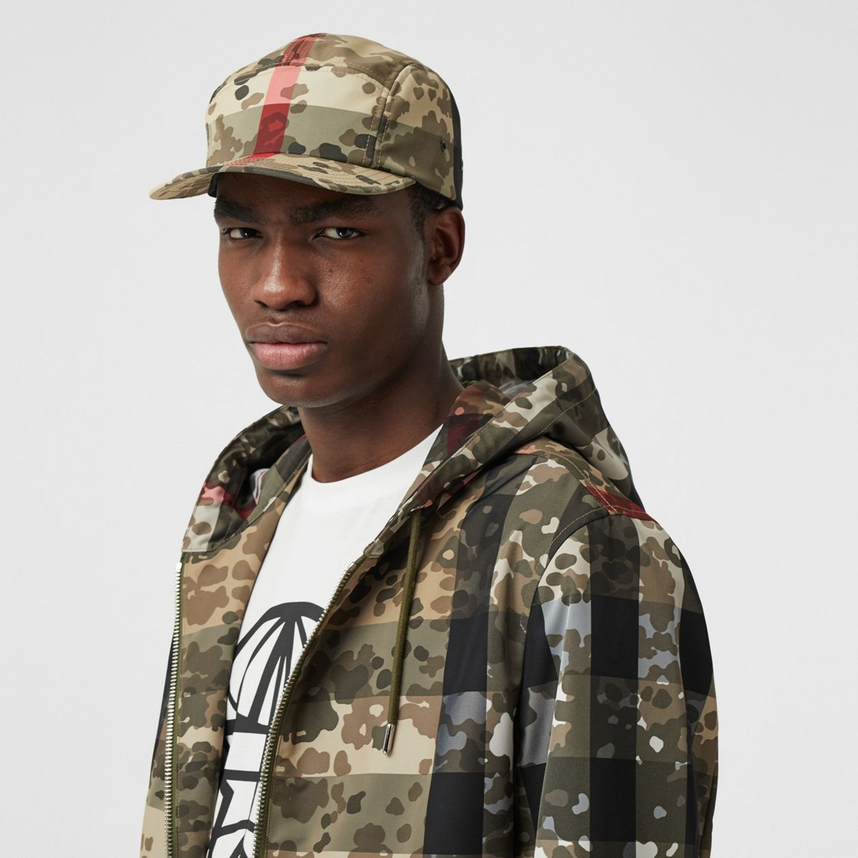 Camouflage Check Nylon Hooded Jacket - 6