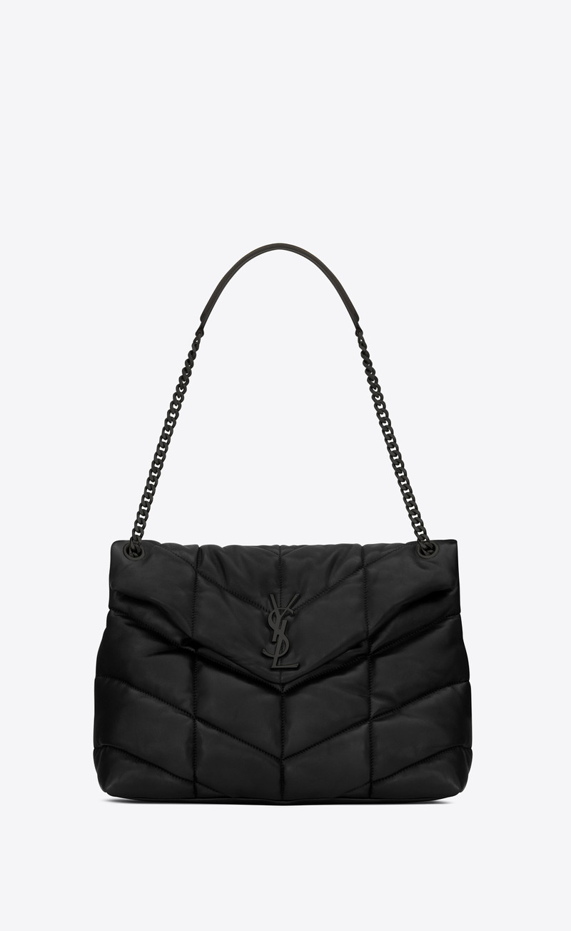 puffer medium chain bag in quilted lambskin - 1