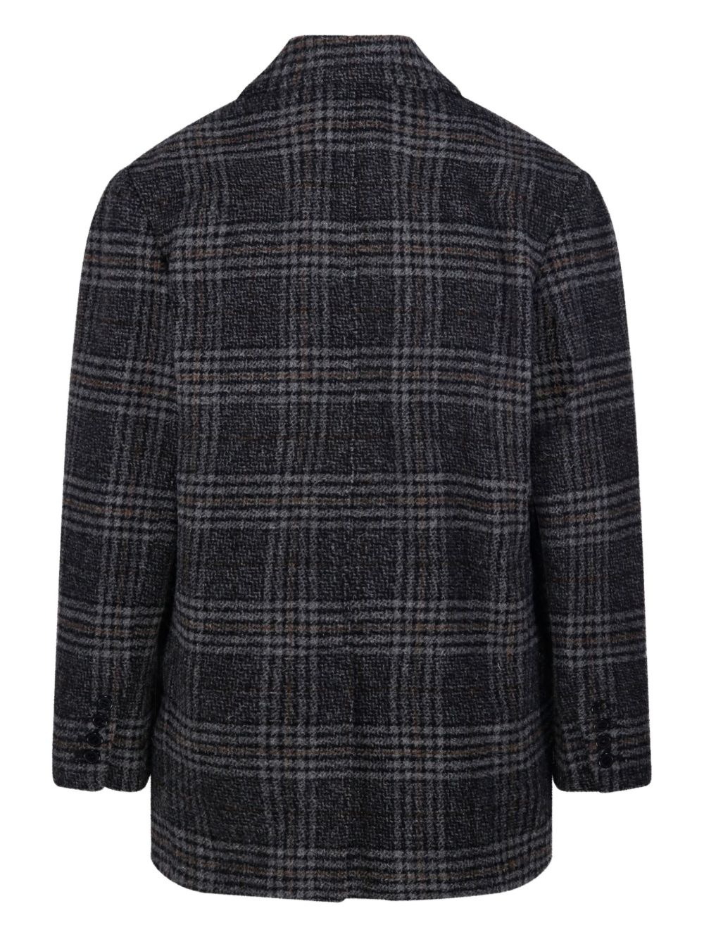 checked single-breasted blazer - 2