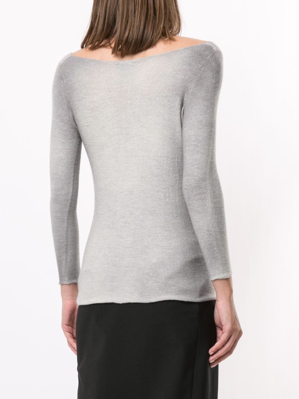 washed wide-neck top - 4