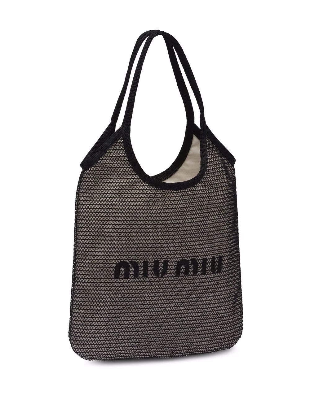 logo-print raffia tote bag - 4