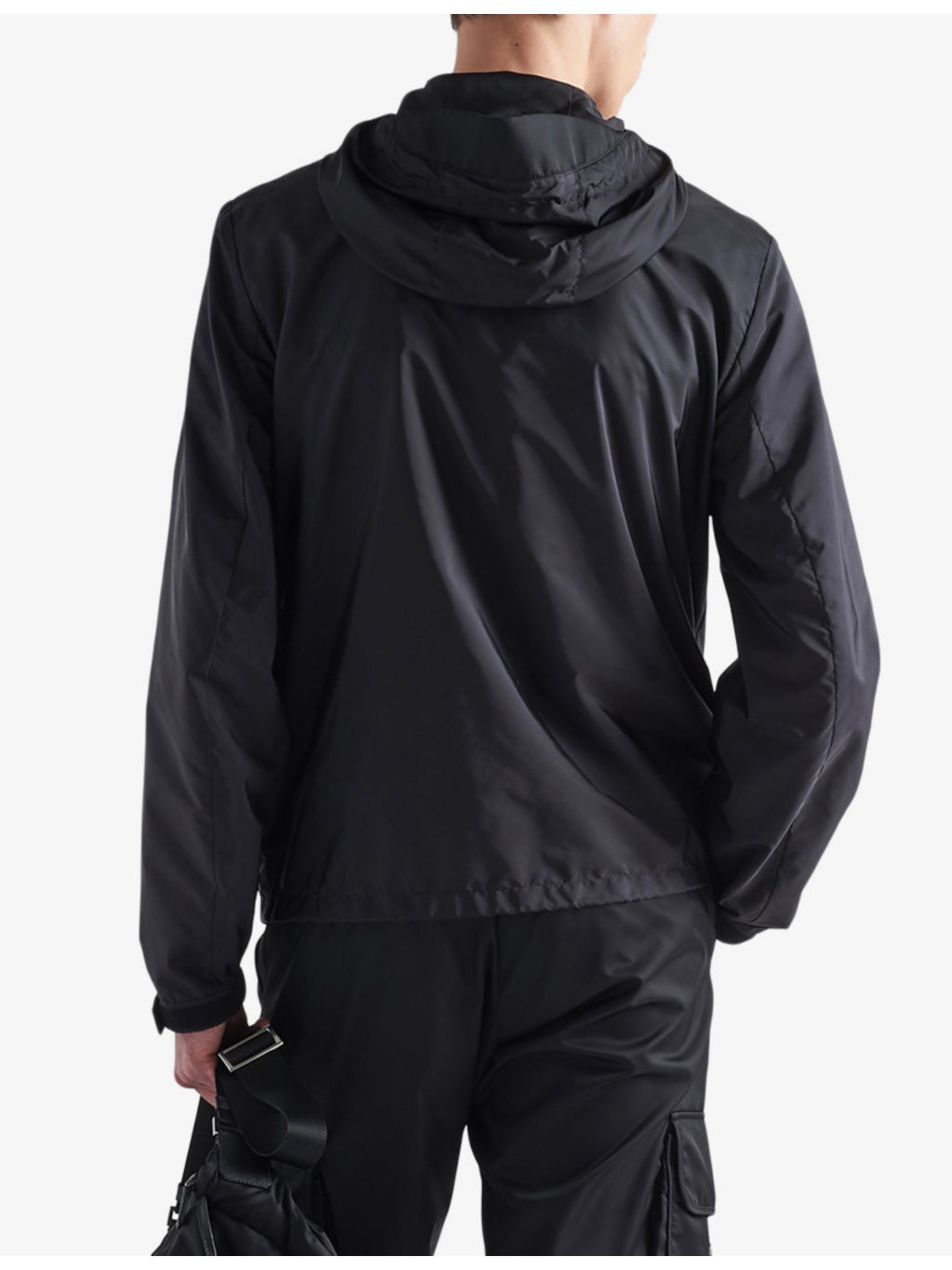 Re-Nylon brand-plaque recycled-nylon hooded jacket - 4