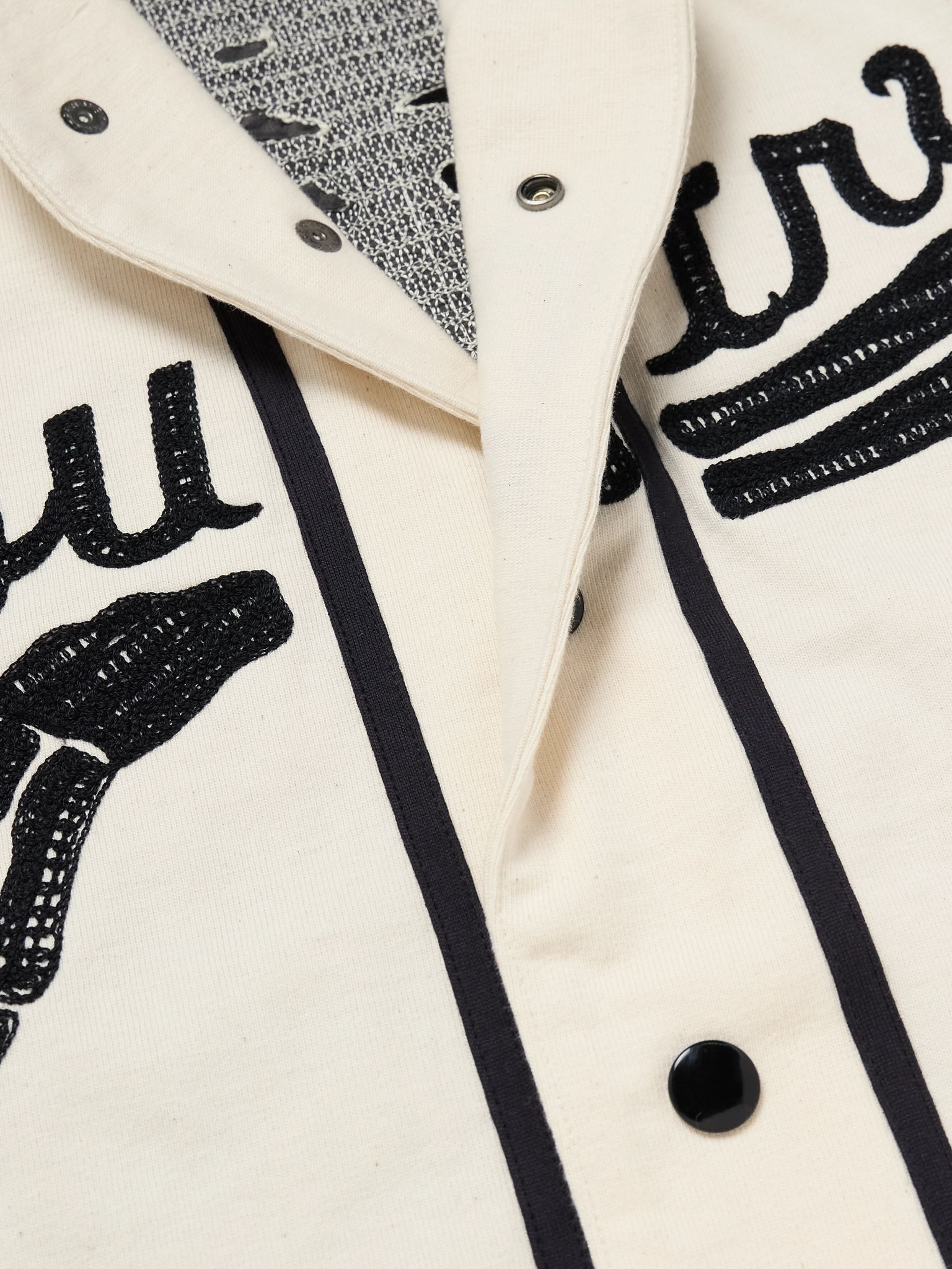 Oversized Logo-Appliquéd Cotton-Jersey Shirt Ecru - 4