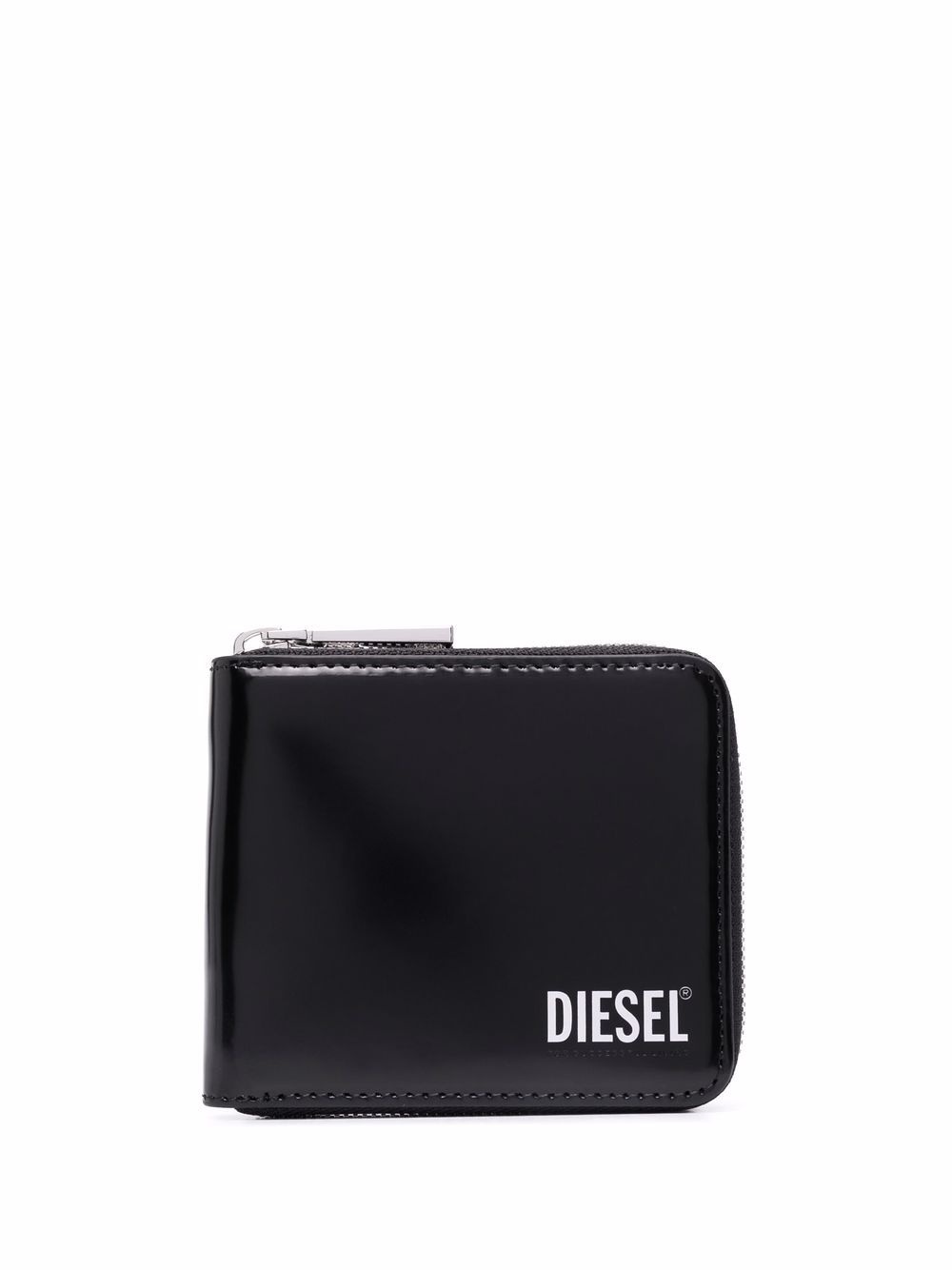 logo-print leather wallet - 1