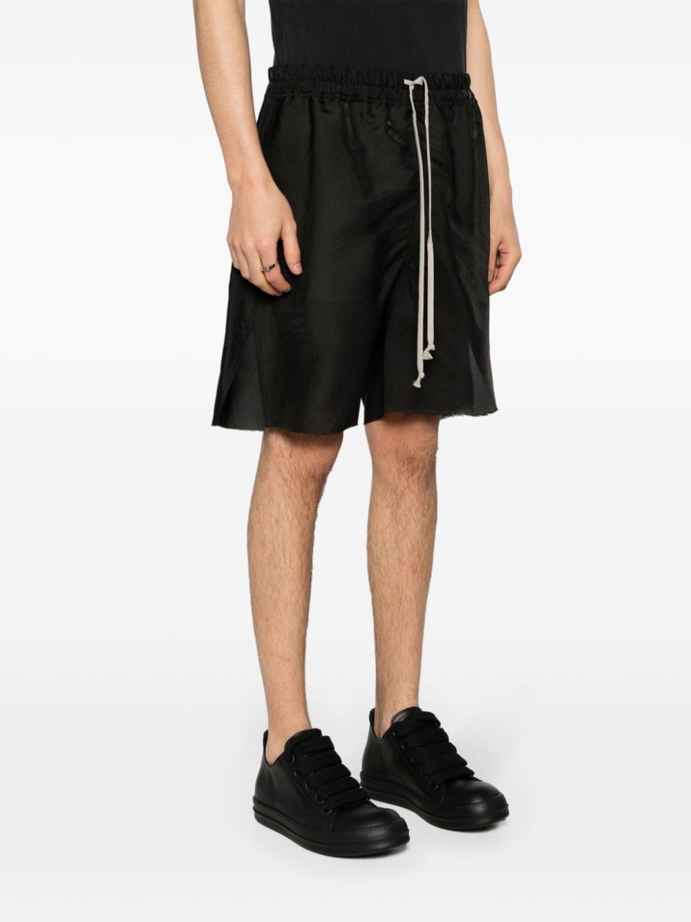 semi-sheer silk blend shorts - 3
