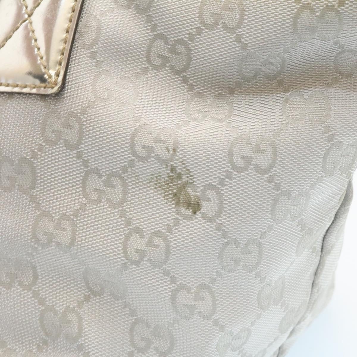 GUCCI Sherry Line GG Canvas Tote Bag Silver Blue - 6