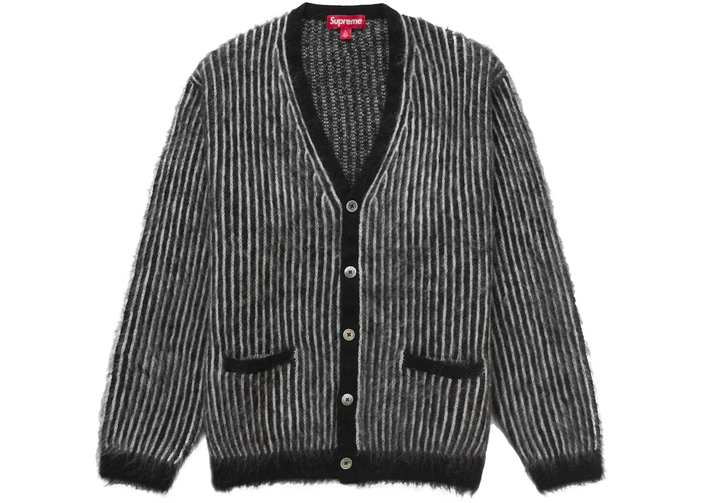 Supreme 2-Tone Mohair Cardigan Black - 1