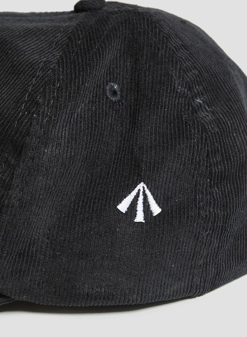 Nigel Cabourn Corduroy Embroidered Cap in Black outlook