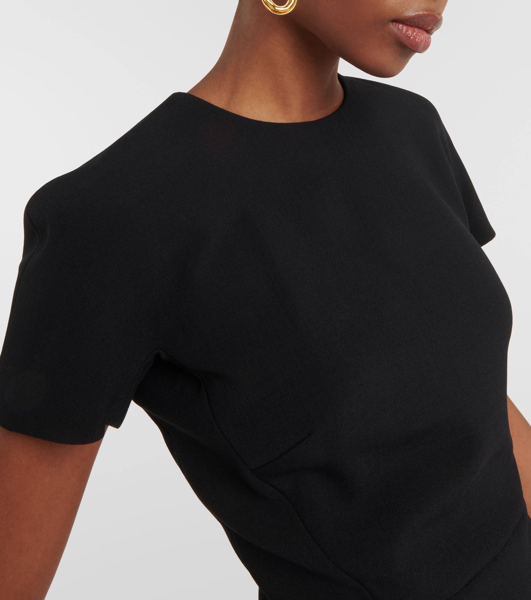 Fitted T-Shirt crêpe midi dress - 4