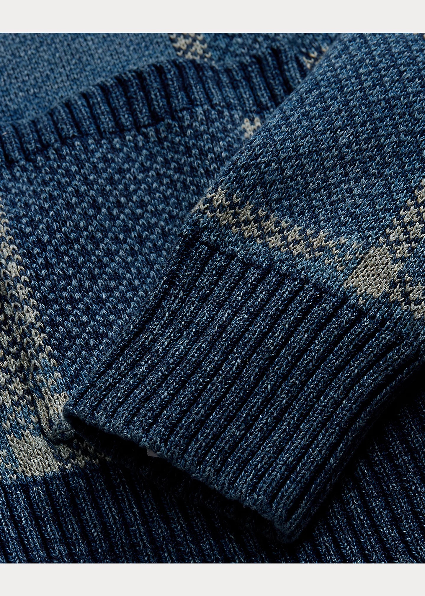 Indigo Plaid Cotton-Linen Cardigan - 5