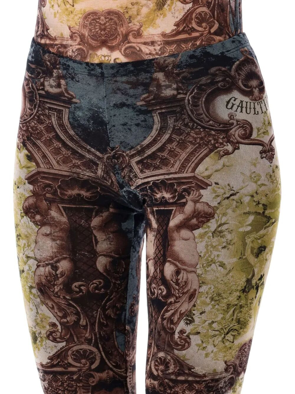 Jean Paul Gaultier Women Mesh Trouser Printed "Médaillon" - 5