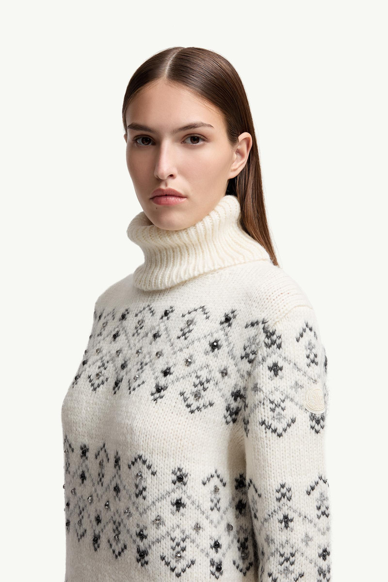 Crystal-Embroidered Alpaca & Wool Blend Turtleneck Sweater 3