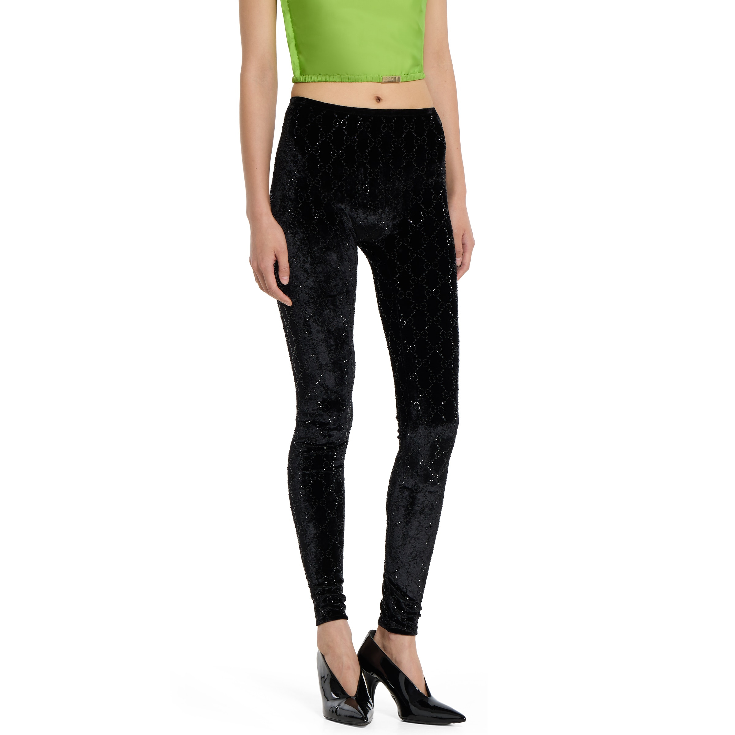 GG crystal embroidered leggings - 3
