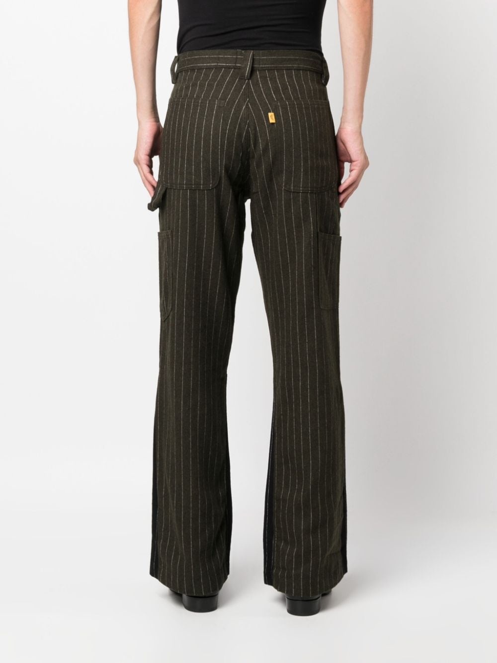 pinstripe mid-rise flared trousers - 4