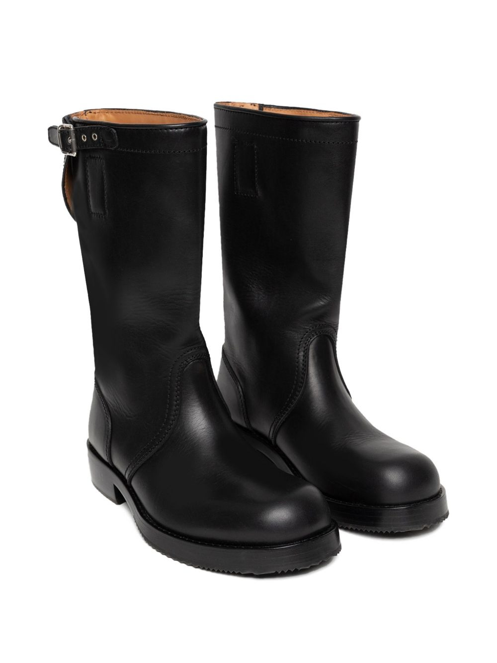 buckle leather boots - 2