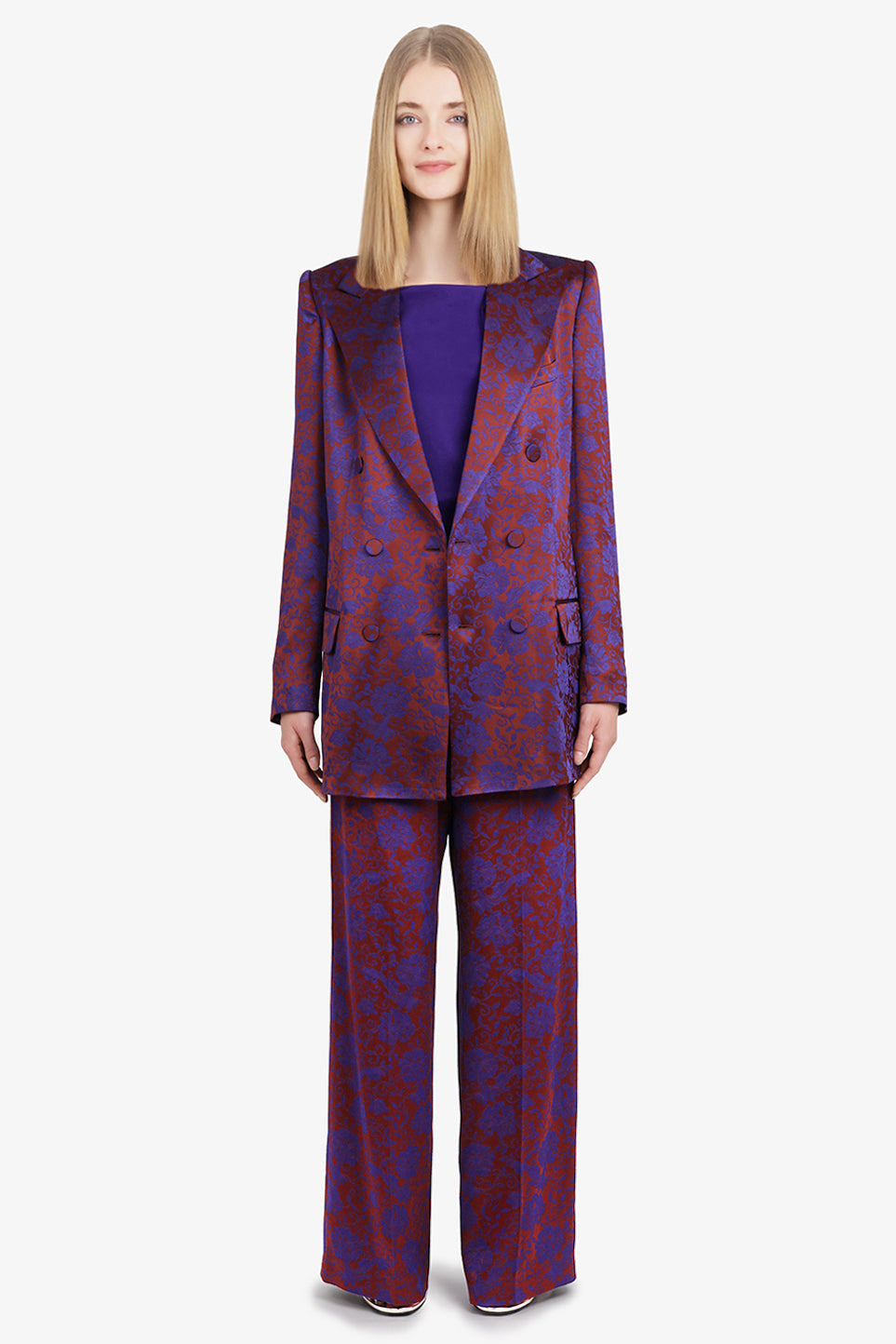 PUVIS FLORAL JACQUARD DRAWSTRING PANT | BURGUNDY/PURPLE - 6