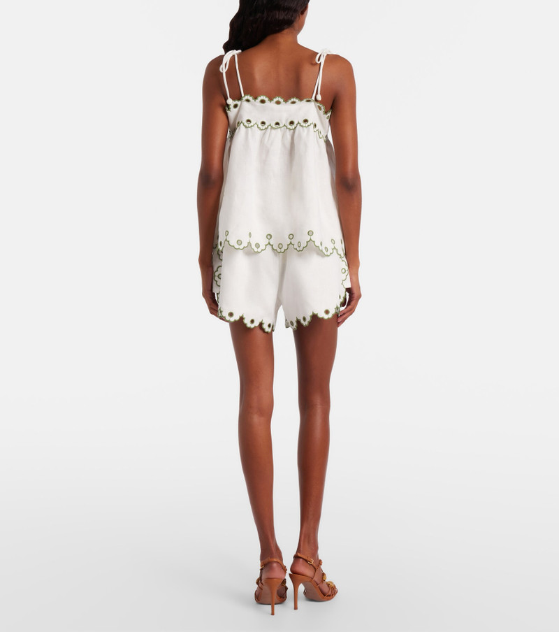Broderie anglaise linen shorts 3