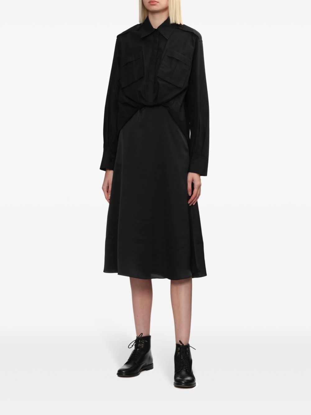 draped shirt dress - 3