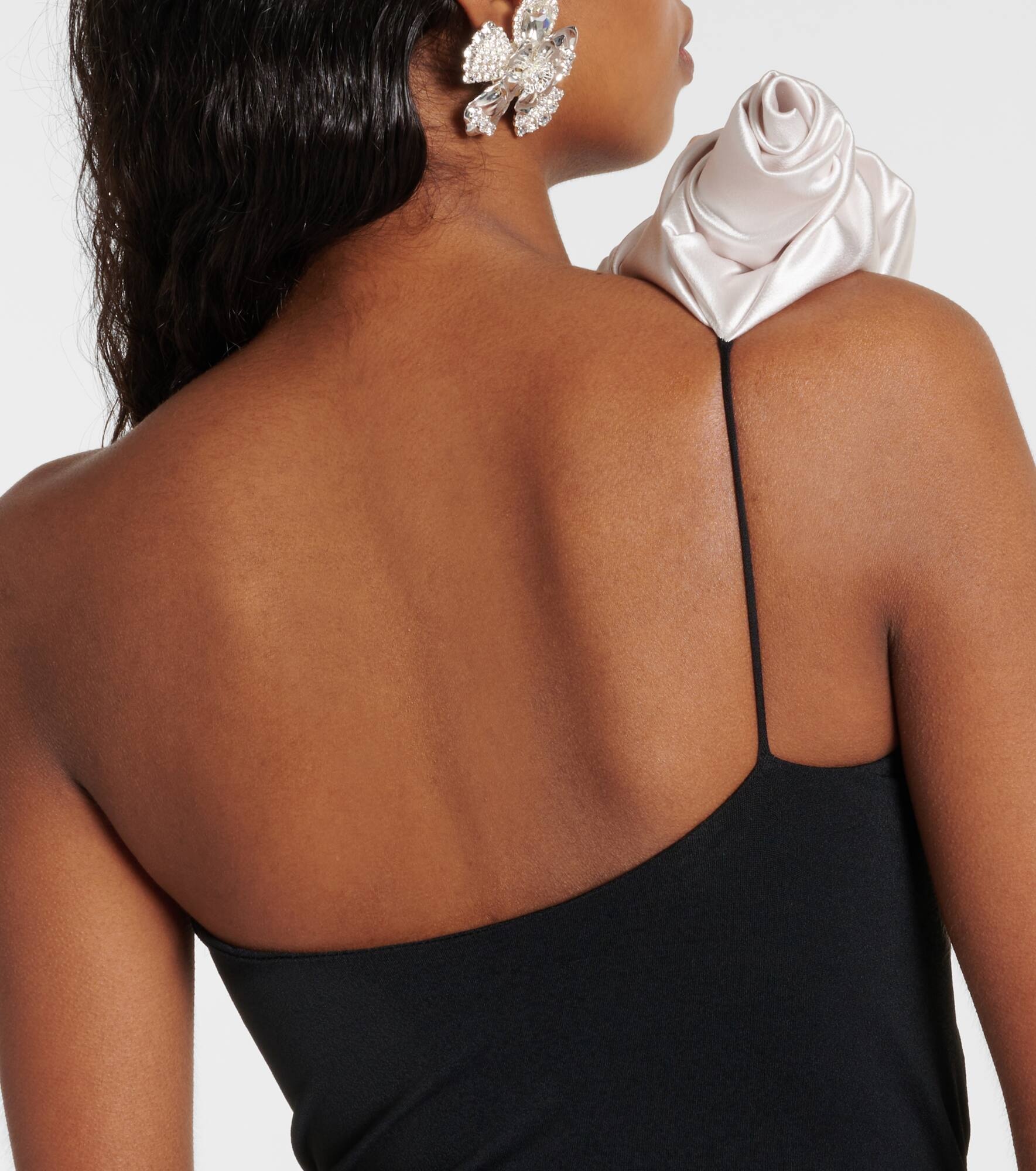 Ruffled cutout one-shoulder gown - 6