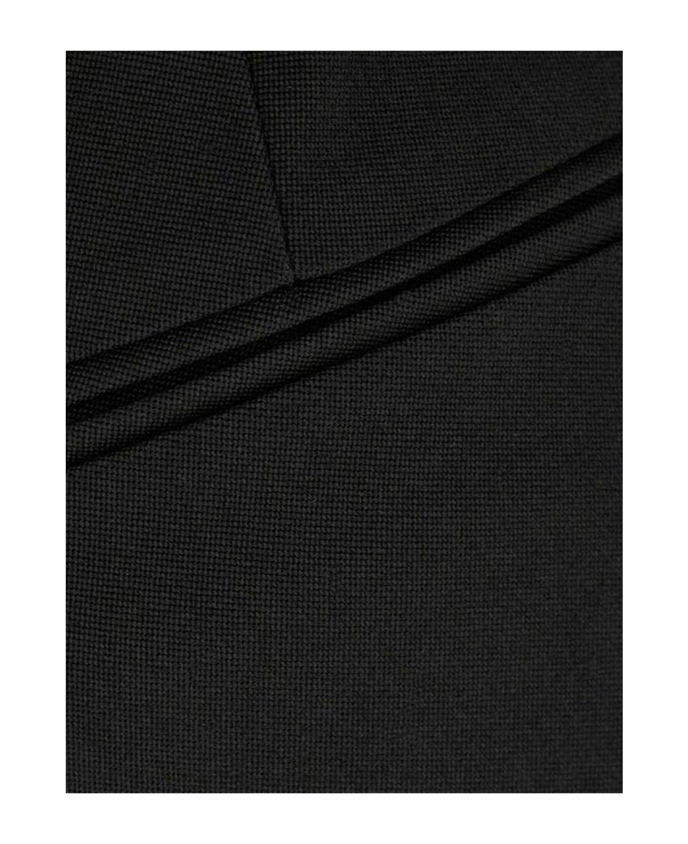 Black Wool Wide-leg Pant - 3