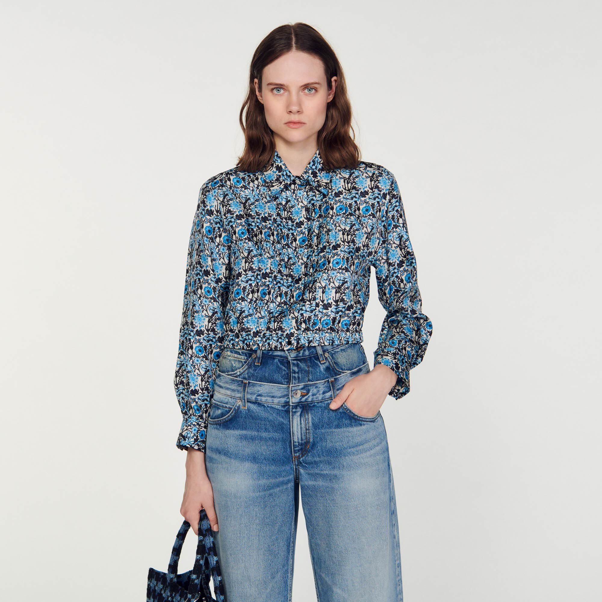 CROPPED SILK SHIRT - 5
