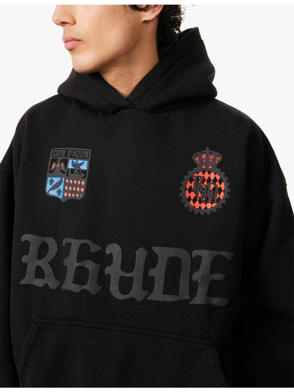 Cote D'Azur Crest Printed Cotton-Jersey Hoody - 5