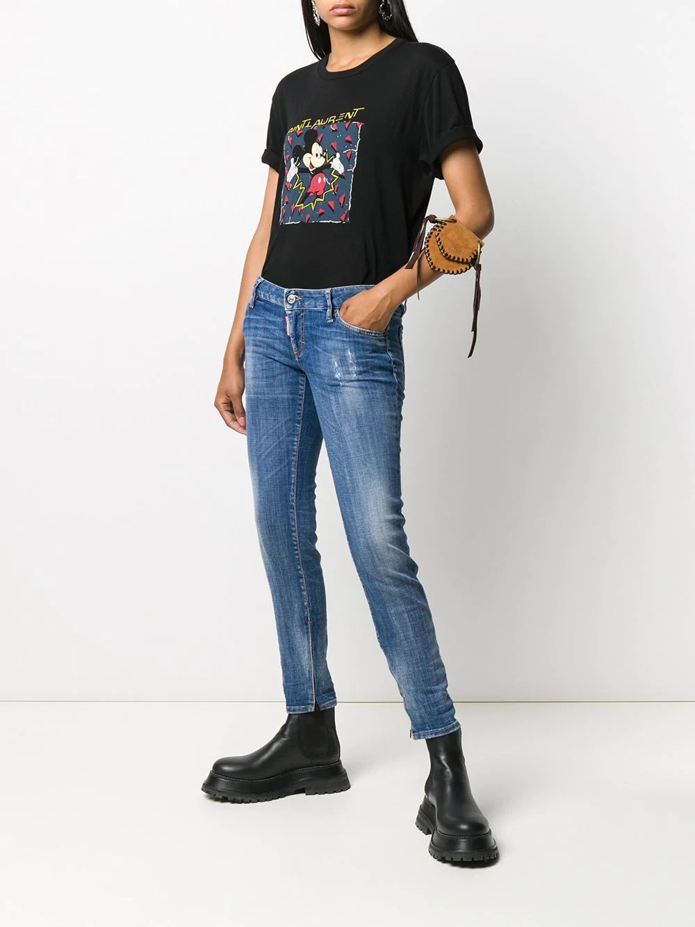 Twiggy embroidered logo jeans - 2