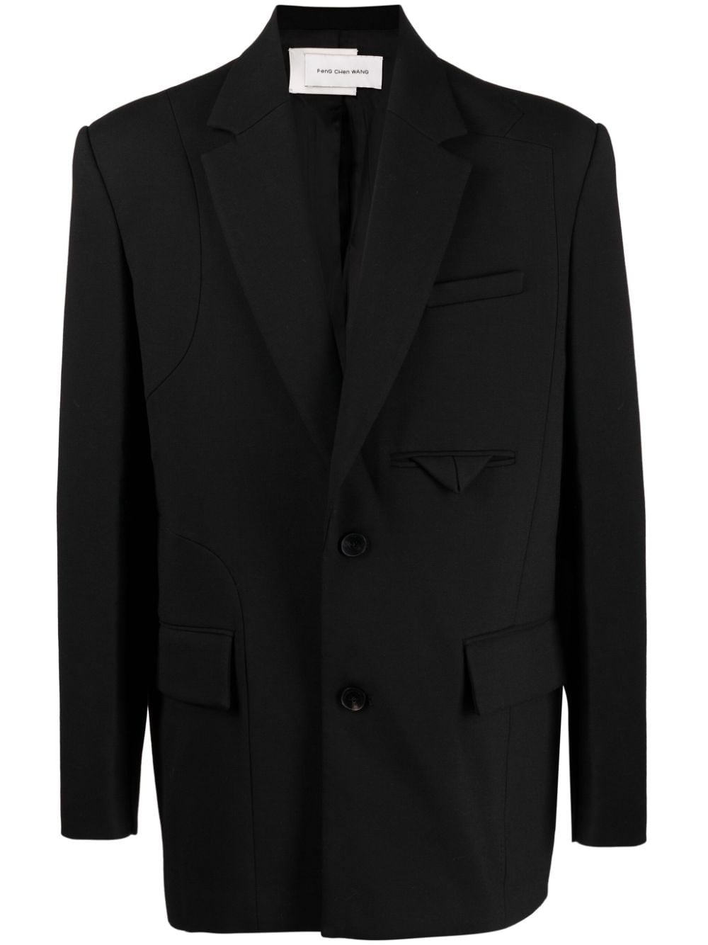 peak-lapel single-breasted blazer - 1