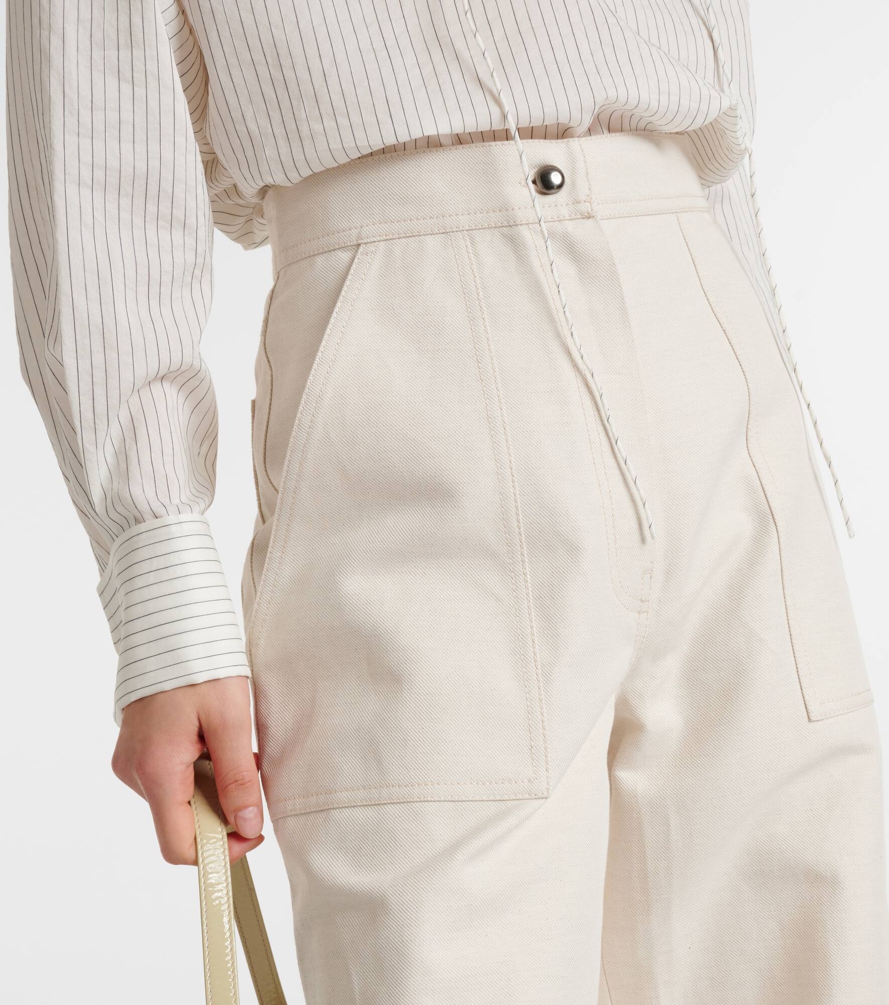 Oboli cotton and linen wide-leg pants - 4