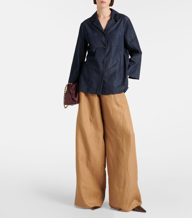 'S Max Mara Embellished cotton denim top outlook