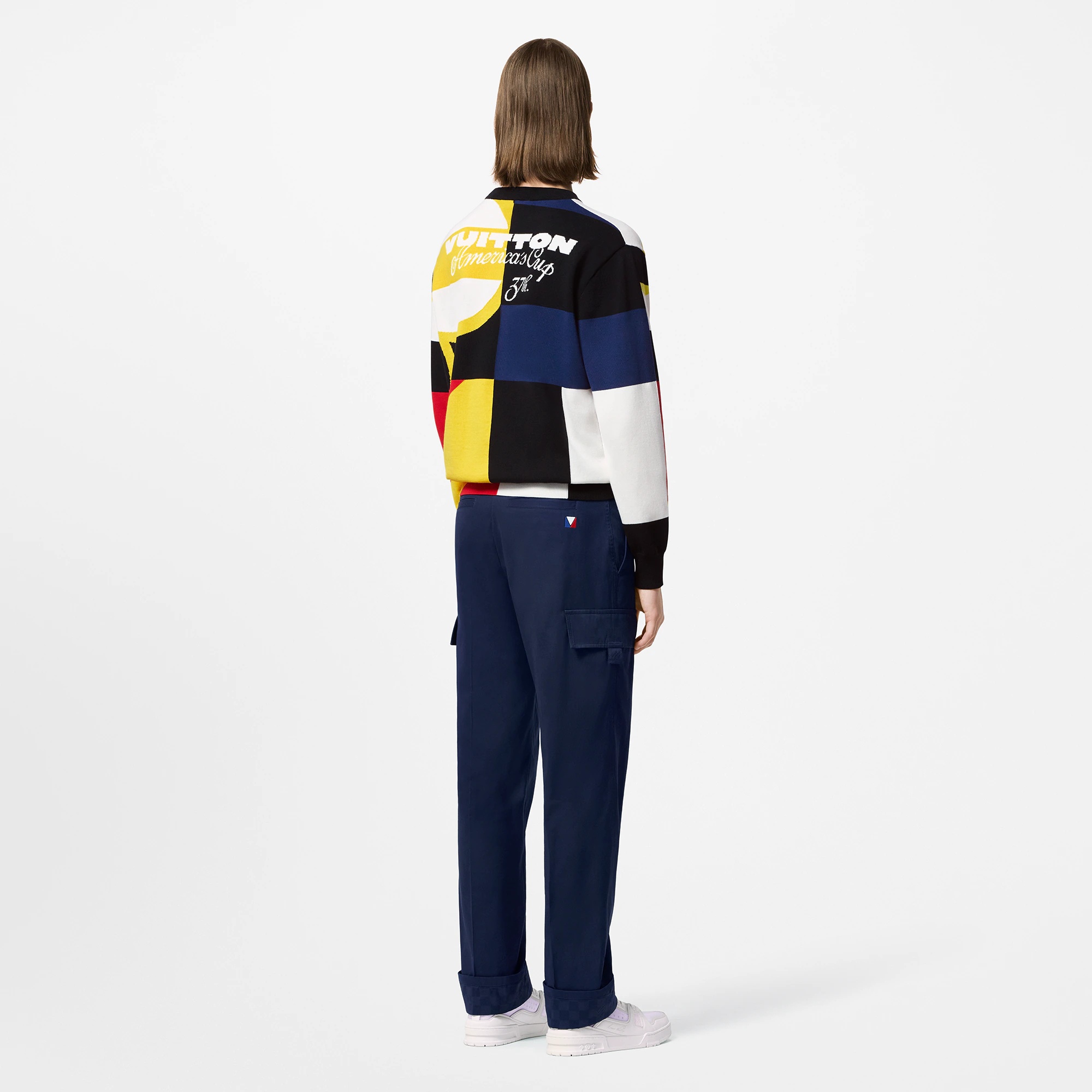 Jacquard Cotton Knit Crewneck - 3