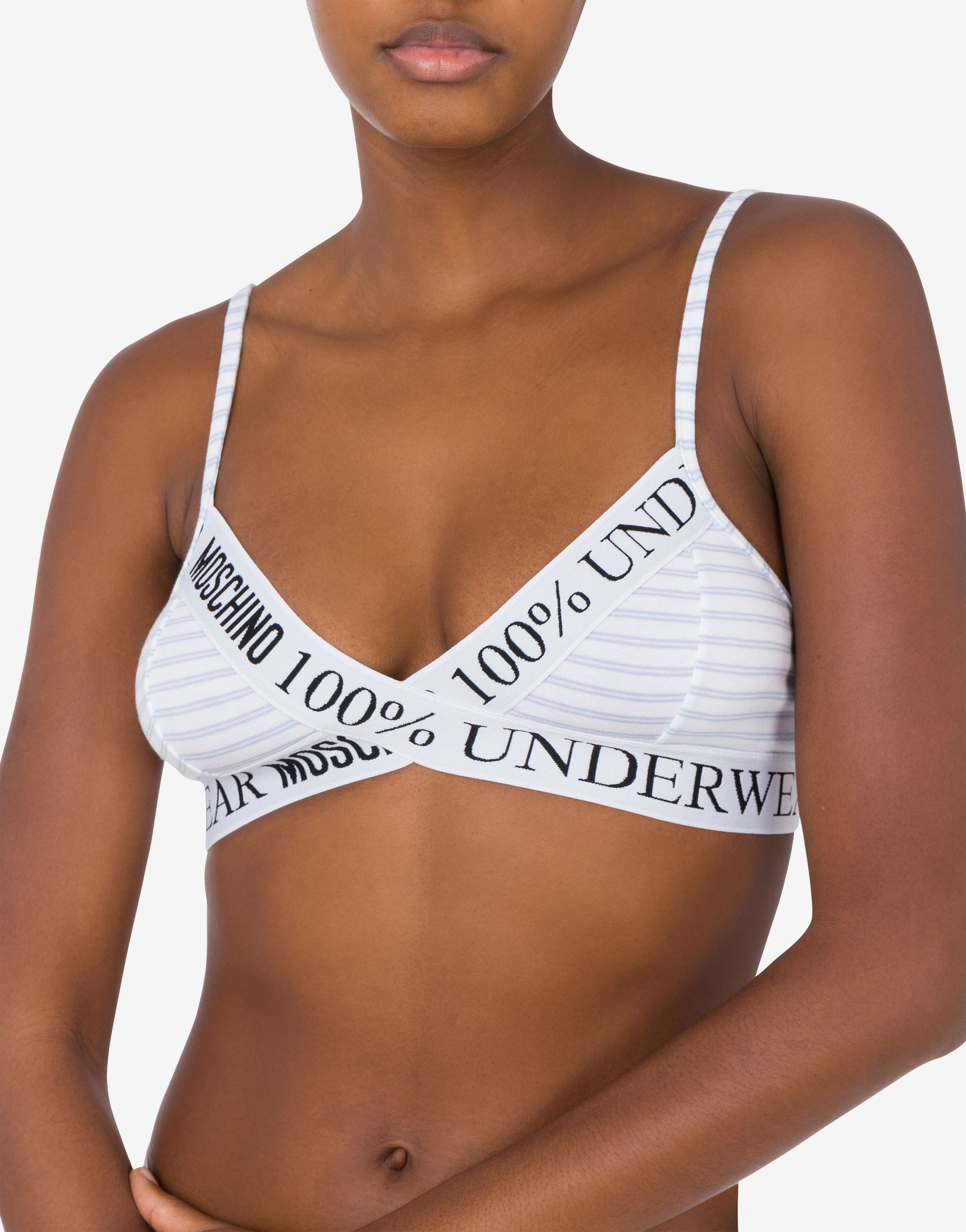 STRIPED STRETCH JERSEY BRA - 1