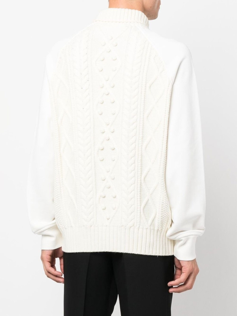 embroidered-logo sleeve knit jumper 4