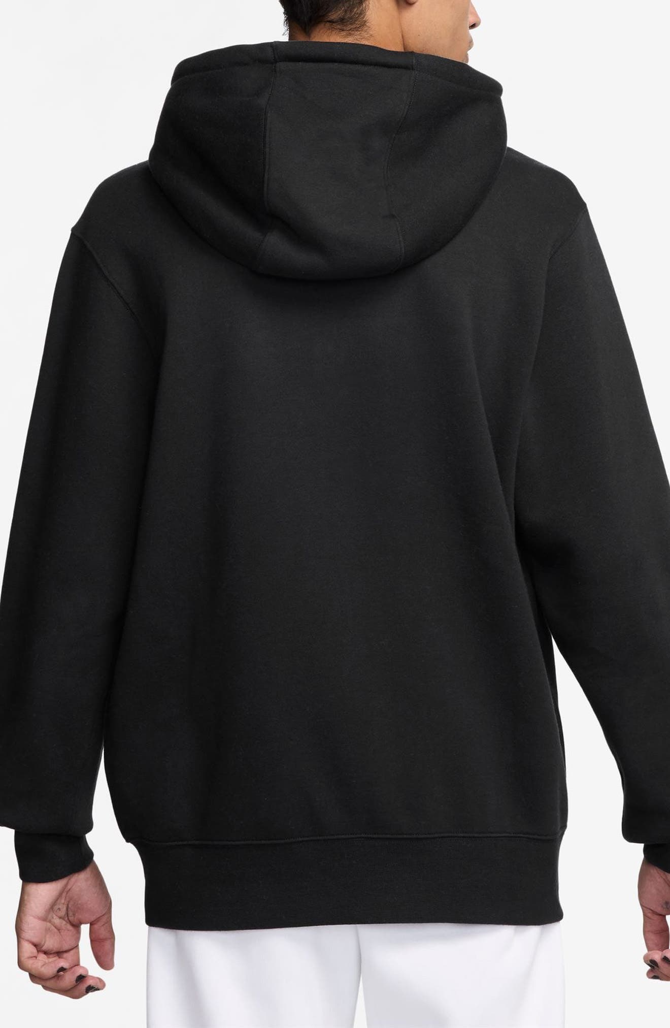 Nike Club Fleece Zip Hoodie in Black/White at Nordstrom - 2