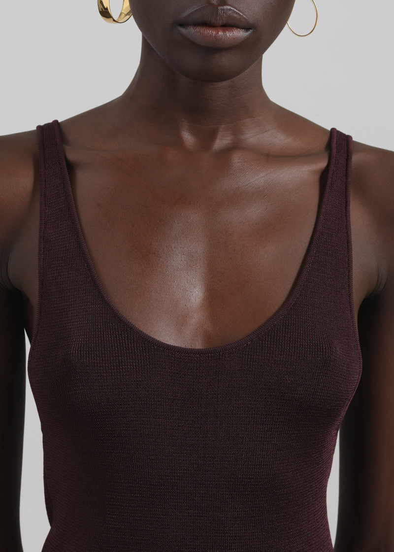 The Frankie Shop Rivo Knit Tank Top - Burgundy outlook