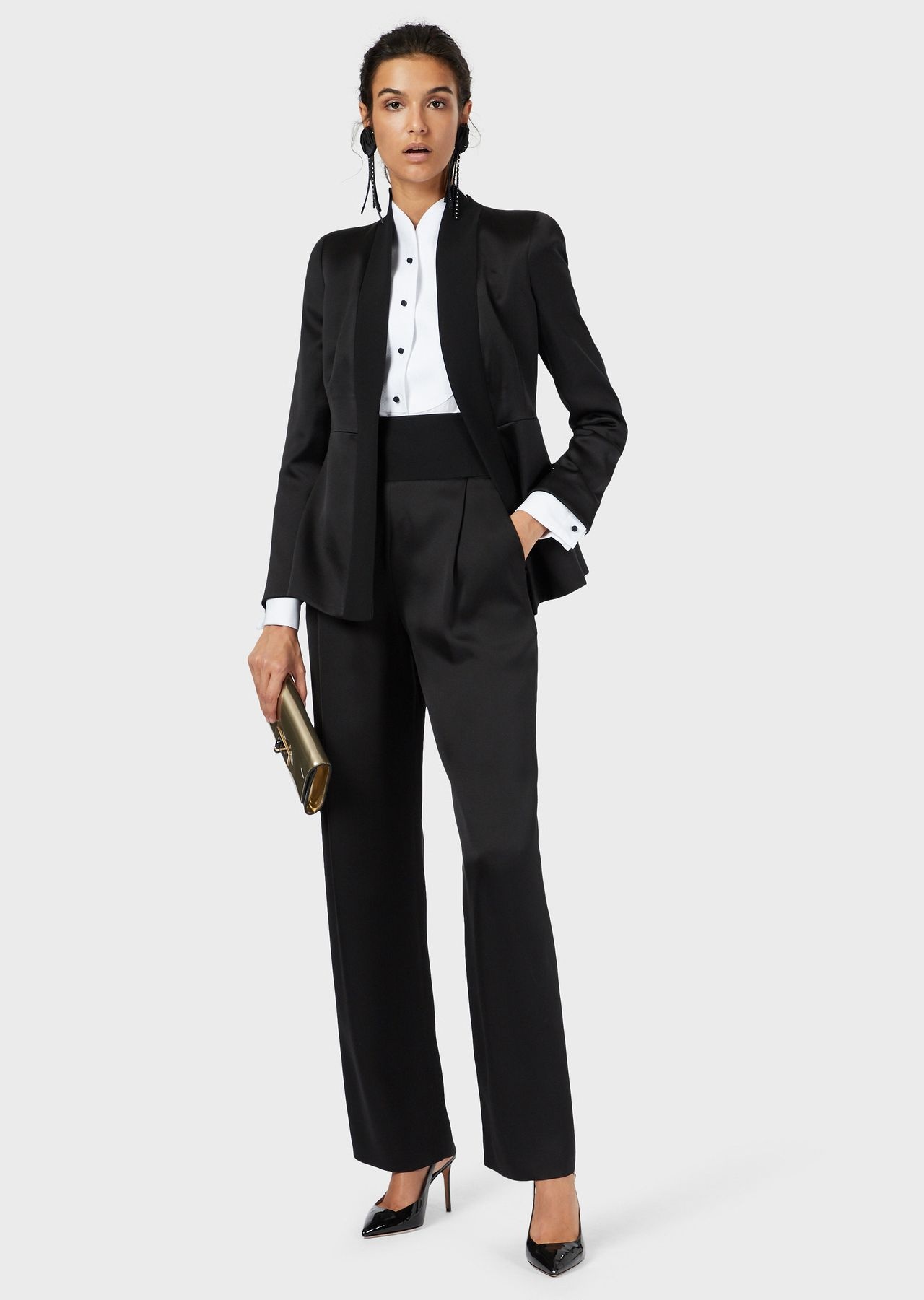 Cotton poplin tuxedo shirt with plastron - 3
