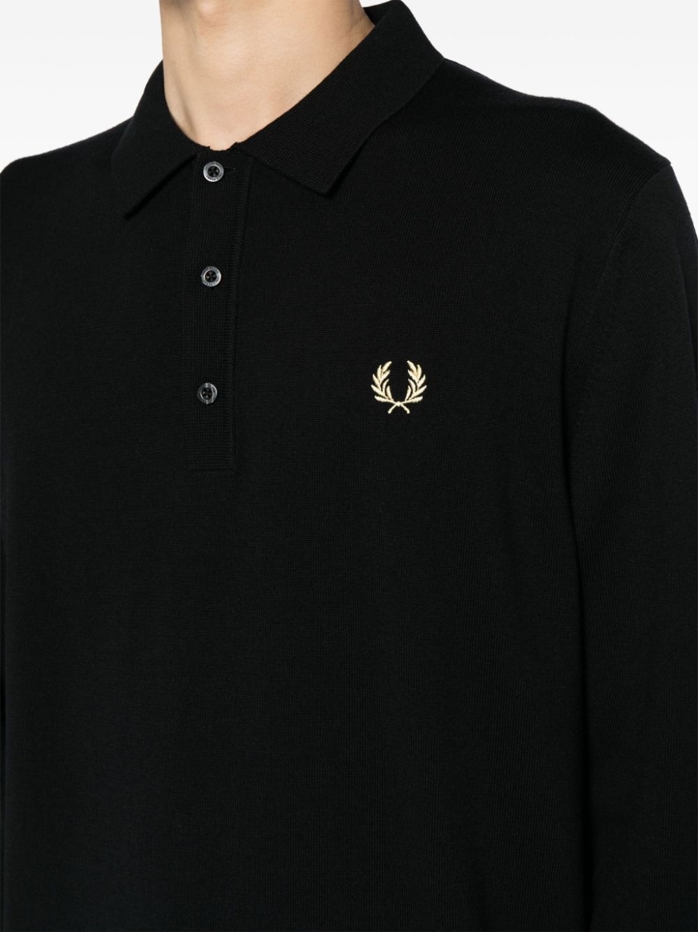 logo-embroidered wool-blend jumper - 5