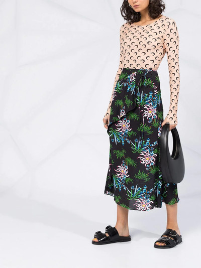 KENZO botanical-print wrap skirt outlook