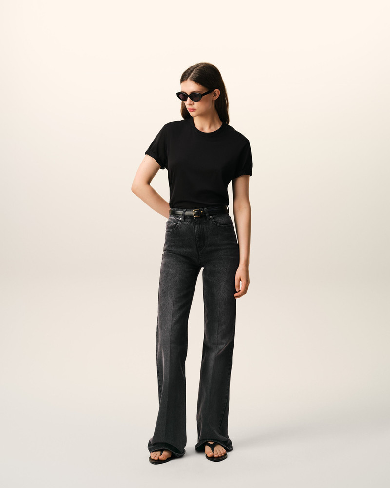 AMI Paris BLACK COTTON FLARE FIT JEANS outlook