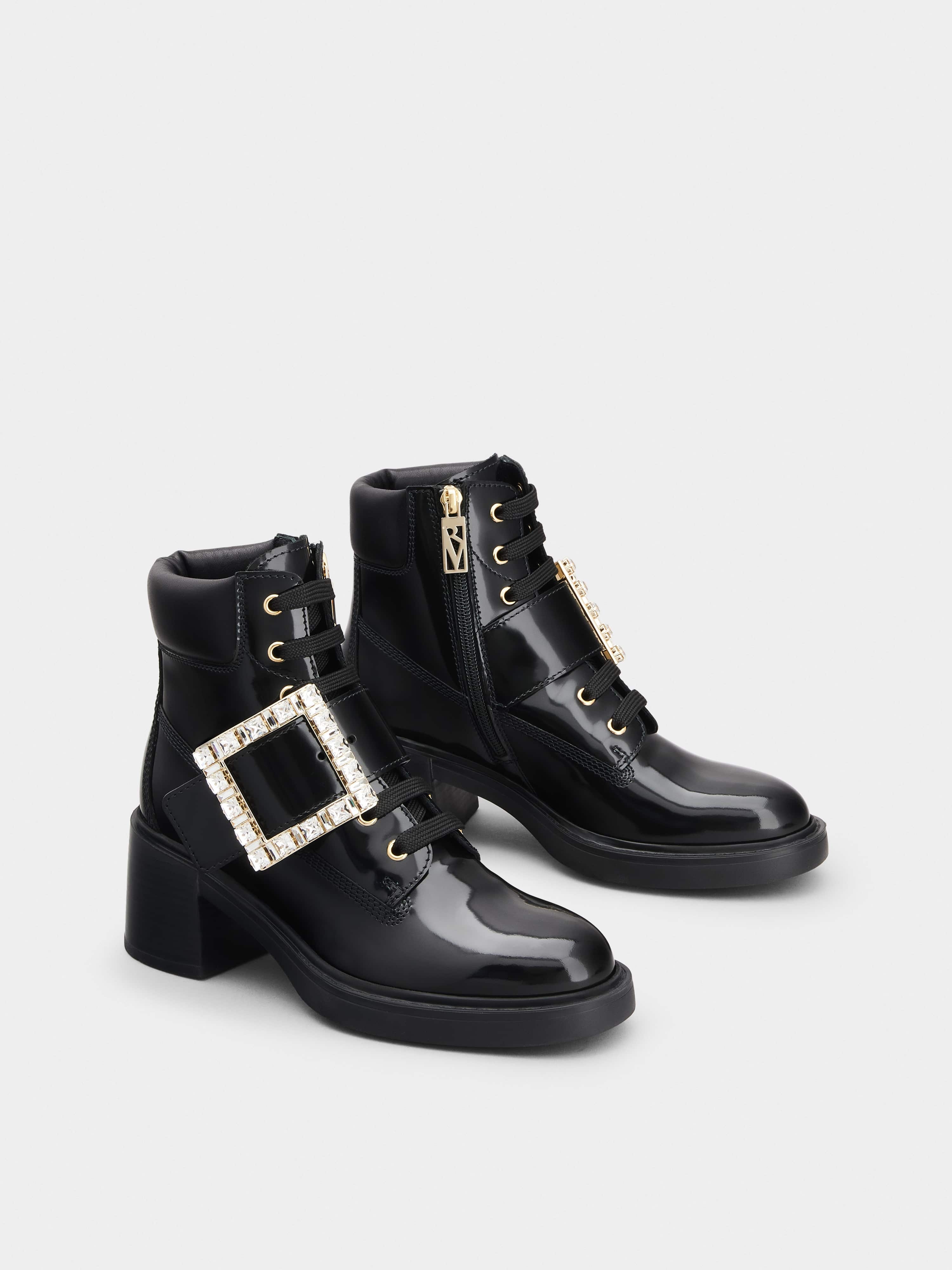 Viv' Rangers Strass Buckle Ankle Boots in Leather - 2