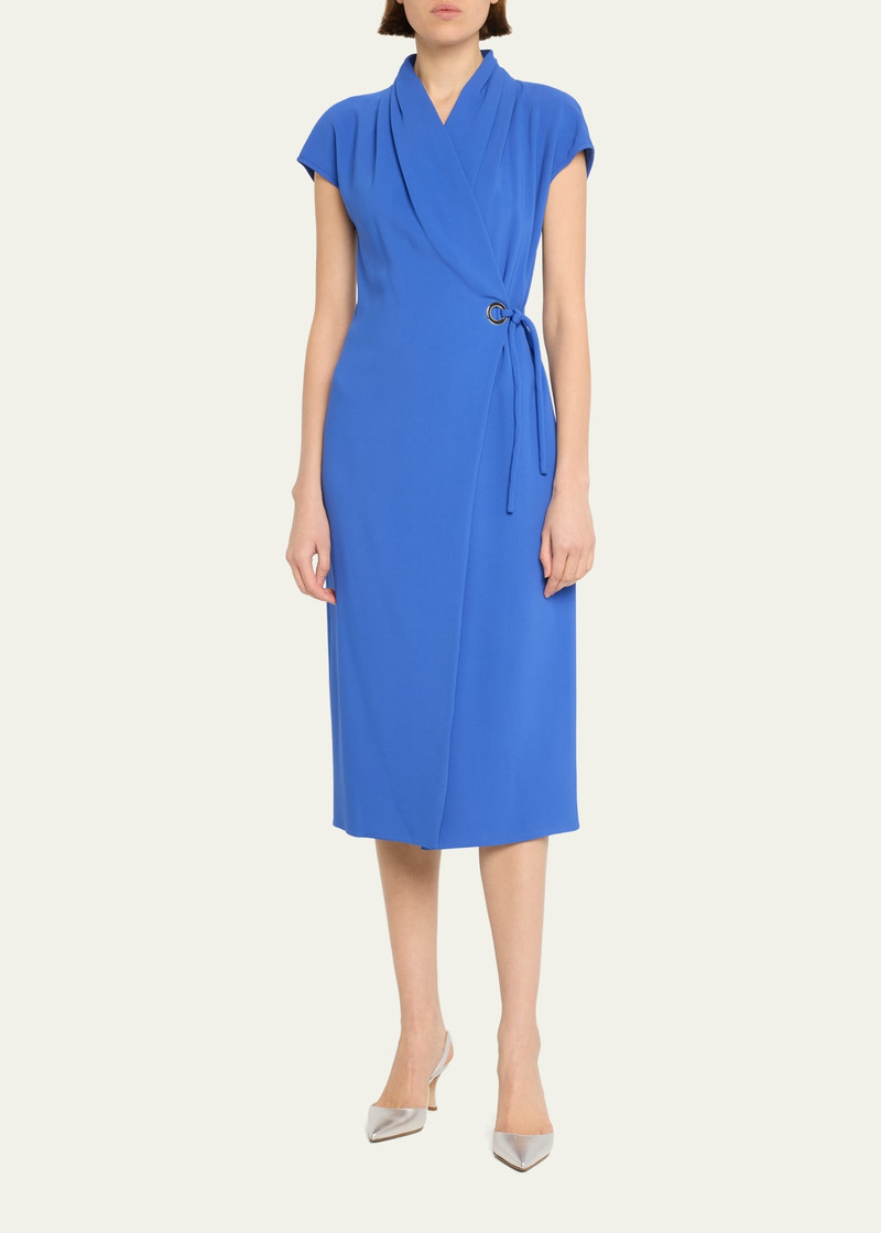GIORGIO ARMANI Wrap Midi Dress with Tie Detail outlook