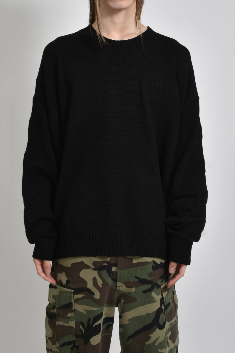 Off-White 3D DIAG KNIT CREWNECK / BLK BLK outlook