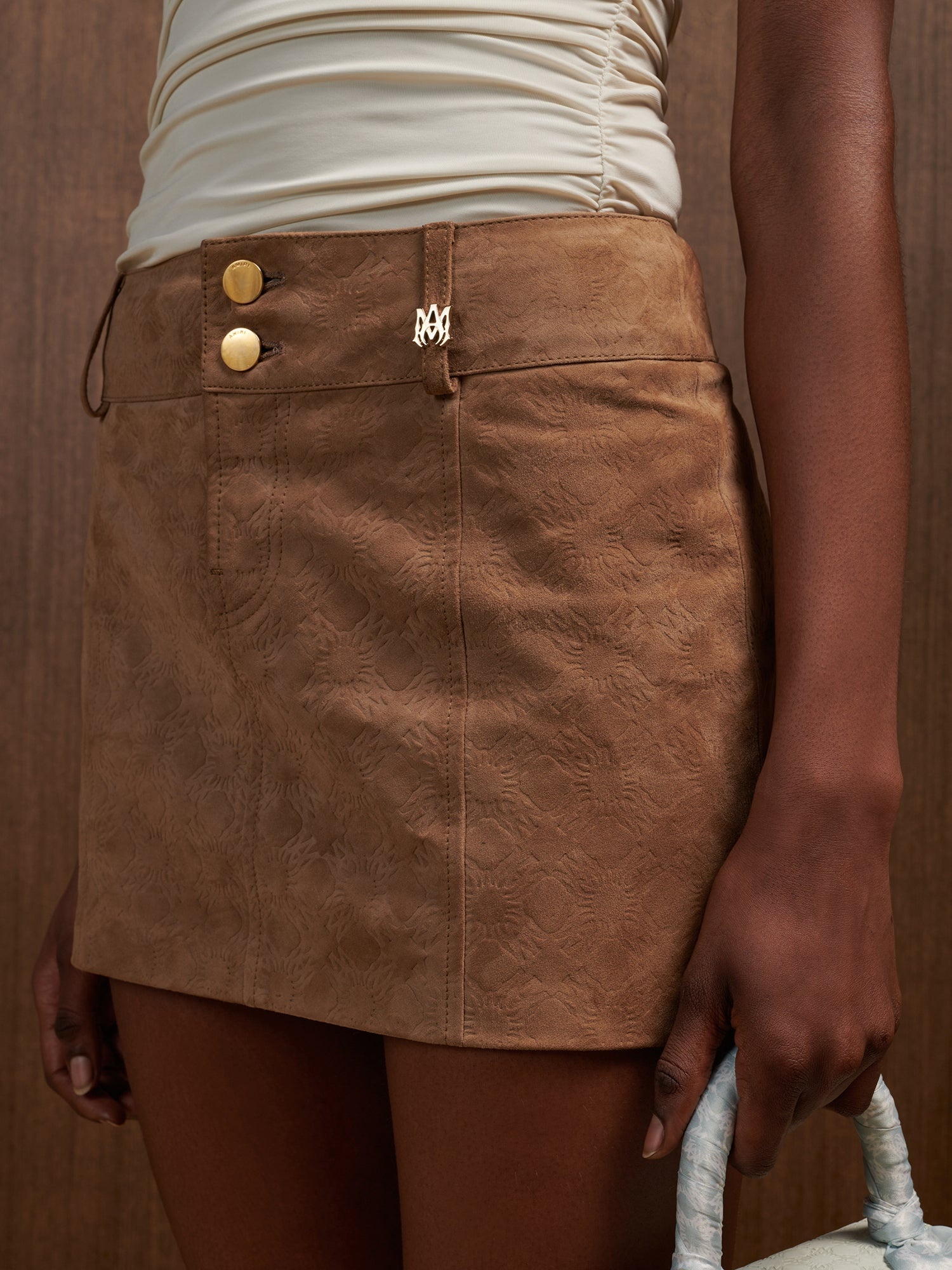 WOMEN'S MA QUAD SUEDE MINI SKIRT - 4