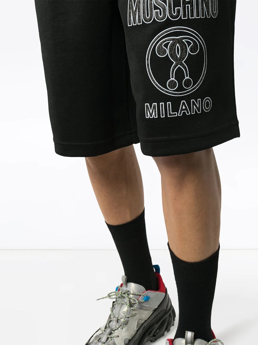 Milano logo print track shorts  - 5