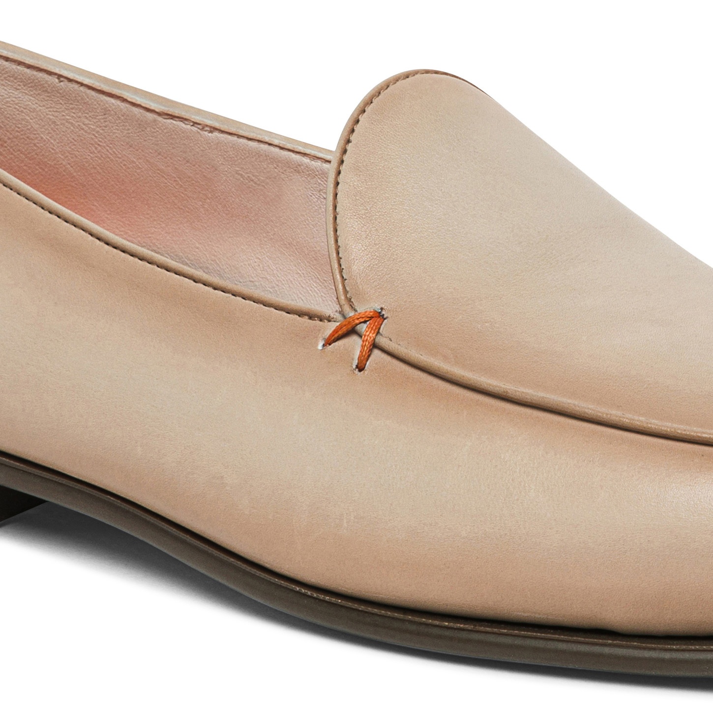 Men's beige leather loafer - 5