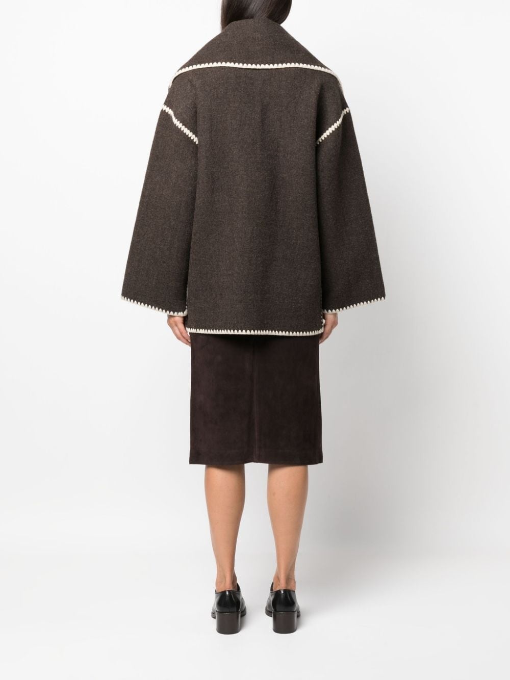 wool-blend scarf jacket - 4
